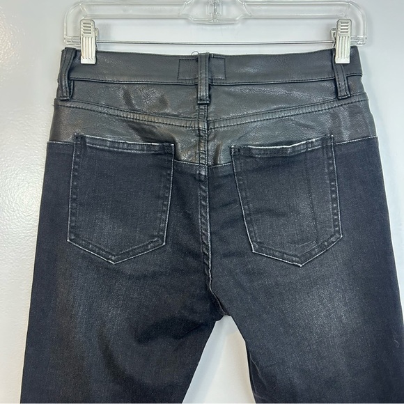 NWT Current/Elliot Fused High Waist Rocco Stiletto Black Faux Leather Jeans 25 - Picture 9 of 16